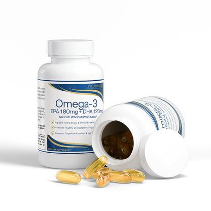 Omega-3 EPA 180mg + DHA 120mg, Fish Oil — Heart, Brain & Total Body Support