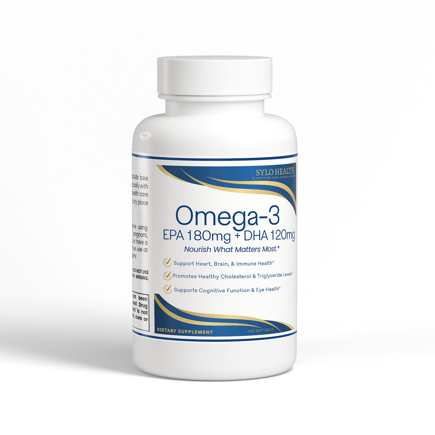 Omega-3 EPA 180mg + DHA 120mg, Fish Oil — Heart, Brain & Total Body Support