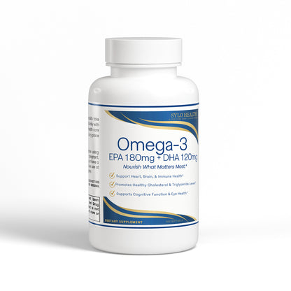 Omega-3 EPA 180mg + DHA 120mg, Fish Oil — Heart, Brain & Total Body Support
